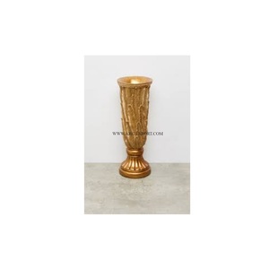 Centro de mesa de boda, decoración de flores de lujo, trompeta, la mejor calidad, mesa de latón de gran tamaño, jarrones de flores de lujo de la India - Product Image 1