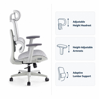 Chaise de bureau ergonomique noire du fabricant, avec appui-tête réglable en hauteur et dossier en maille, pour le bureau à domicile, fournisseur en gros