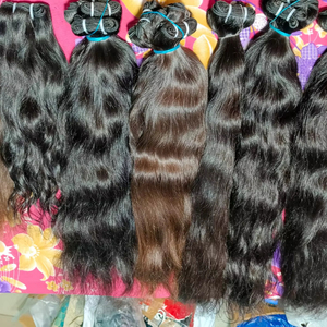 Extensions de cheveux humains vierges bruts indiens 100 % naturels, non traités, qualité supérieure, tissage double machine, toutes couleurs, vente en gros - Product Image 1