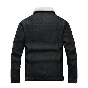 Veste en jean d'hiver pour hommes, mode de rue en gros 2022 - Couleur unie, vêtements de travail décontractés, grandes poches, séchage rapide, écologique - Product Image 6