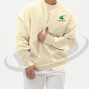 OEM personnalisé hommes sweat 100% coton écologique hiver pull à col rond lourd polaire unisexe Logo décontracté - Product Image 1