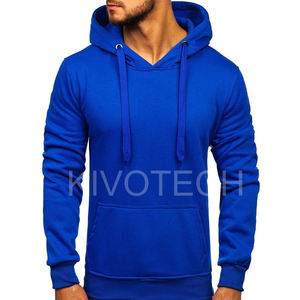 Kivotech Sweat-shirt à capuche et sweat-shirt pour hommes personnalisés couleur unie coton/polyester lourd accessoire de saison d'hiver - Product Image 3