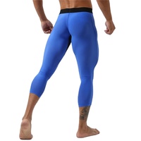 Leggings de sport pour homme en Spandex/Polyester, séchage rapide, résistants à l'eau, respirants, antibactériens, taille élastique, longueur intégrale