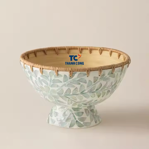 ชามไม้ไผ่แบบหมุนมีสไตล์ชามใส่ขนมแบบใช้แล้วทิ้งสีสันโดดเด่นไม่เหมือนใครสำหรับตกแต่งบ้าน - Product Image 1