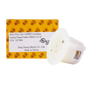 Producto de calidad NEMA 2. 1 1. 1 30A 120/208V AC Brided Outlet cuenta con un enchufe eléctrico de tres clavijas - Product Image 6