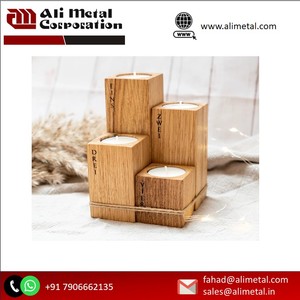 เชิงเทียนไม้ธรรมชาติเชิงเทียนแบบเรียบง่ายของขวัญเป็นครั้งคราว - Product Image 3