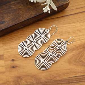 Moderno Retro Art Deco geométrico espiral pendientes colgantes oro plata ligero declaración joyería regalo perfecto - Product Image 5