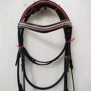 Custom Logo Horse Riding Bits High Quality Patent Leather Red Padding Horse <b>Bridle</b> Western Equestrian ALR EQUESTRIANS Model - Product Image 1