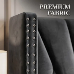 Letto matrimoniale moderno in tessuto vellutato imbottito con contenitore a gas e funzione ottomana - Product Image 2