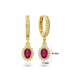 Boucles d'oreilles en pierre de rubis, bijoux turcs en argent Sterling 925 - Product Image 2