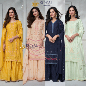 พรีเมี่ยมผ้าไหมจินินปากีสถานเย็บคอลเลกชันชารารา Eid โดยรอยัลส่งออกซูราธ - Product Image 1