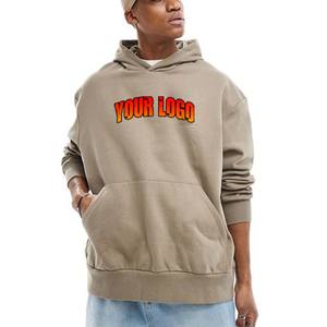 Sudadera con capucha para hombre con logotipo personalizado bordado 100% algodón Terry Heavy Weight Pullover Hoodie para otoño - Product Image 1