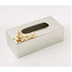 Boîte à mouchoirs en bois moderne, rectangulaire, blanche, avec couvercle en bambou naturel, distributeur de serviettes élégant pour la décoration de la maison - Product Image 2