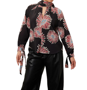 Fabricant et exportateur indien fiable proposant des hauts courts floraux noirs de qualité supérieure pour femmes, parfaits pour les tenues décontractées, vente en gros - Product Image 1