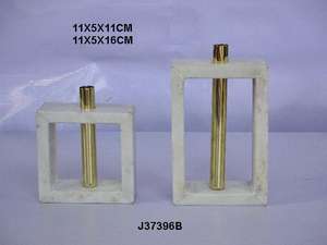 Nordic Brass Metal Test Tube Vase With Stand Bud Vase Decorative Metal Modern Vases Stone Marble Decor - Product Image 2