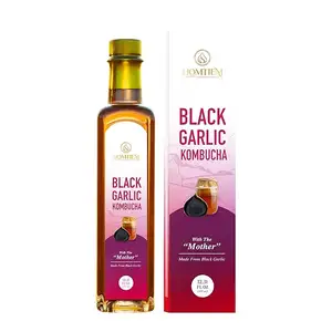 Homtiem Black Garlic Kombucha (350ML) Black Garlic (SAC) のダブルベネフィット高抗酸化物質とKombucha (プロバイオティクス)