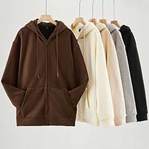 Oem diseño de logotipo personalizado 500g peso pesado Otoño Invierno engrosado suéter con capucha mujer de gran tamaño caída del hombro chaqueta de terciopelo - Product Image 1