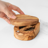 ArtisRaw JC024 Boîte à vin artisanale en bois d'olivier tunisien sculpté, qualité supérieure, style rustique, pour la maison, style médiéval