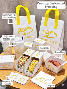 Boîte d'emballage pliable personnalisée pour hot-dogs, corn-dogs, sandwichs, sushis, tacos à emporter avec couvercle - Product Image 2