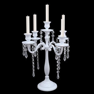 Candelabros blancos de boda mejor valorados con cuenco de flores candelabros restaurante entrada candelabros para decoración cuentas de cristal Decoración - Product Image 5