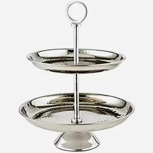 Support à gâteau en aluminium décoratif à 2 étages, support à gâteau de mariage - Product Image 1