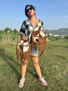 Bolso bandolera de piel de vaca, nuevo diseñador, elegante colección occidental de flecos, bandolera, bolsos redondos de hombro, monedero de uso para mujer - Product Image 2