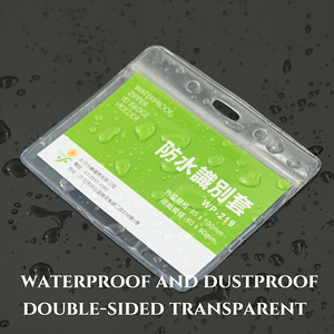 Titular de la tarjeta de identificación transparente impermeable titular de la tarjeta de visita roja - Product Image 3