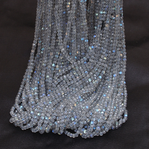 Perles rondes facettées en labradorite AAA de 2,5 mm, labradorite naturelle à feu bleu, pierres précieuses micro-facettées, perles en vrac pour la fabrication de bijoux - Product Image 2