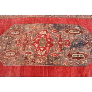 Alfombra clásica de lana rojo Beige de 4,9x7,9 pies Vintage turco área grande tejido plano Patchwork para decoraciones de sala de estar látex - Product Image 5