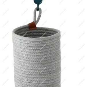 Rustic Bamboo Basket for Kids Room Wall <b>Hanging</b> Cotton Rope Gift Basket for Dirty Clothe Sundries Living Room Wardrobe - Product Image 5