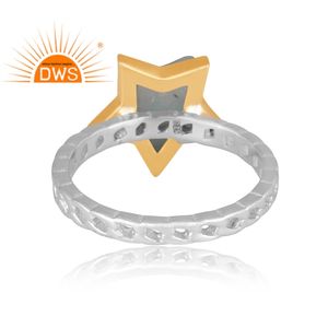 Meilleure vente argent sterling fin Amazonite naturelle pierre précieuse étoile design anneau empilable fabricant de bijoux personnalisés - Product Image 4