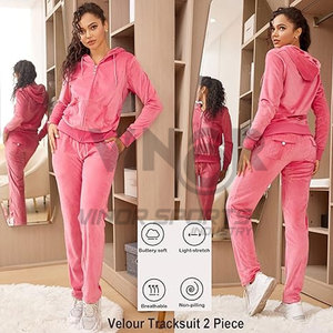 ชุดวอร์มผ้ากำมะหยี่แบบยูนิเซ็กซ์ ระบายอากาศได้ดี ซับในด้วยผ้าฟลีซ 2 ชิ้น เสื้อและกางเกงขายาว ชุดกีฬาเนื้อนุ่มสำหรับฤดูหนาว - Product Image 6