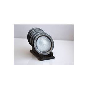 Sous-verre en métal de luxe avec support en bois sous-verre en métal au look attrayant pour décoration de table taille personnalisée - Product Image 1