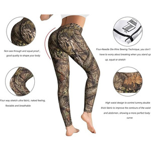 Leggings de chasse taille mi-haute décontractés en maille respirante à séchage rapide extensibles pour activités de plein air, randonnée, camping, course à pied, fitness et entraînement, imprimés - Product Image 4