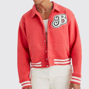 2024 nouveauté Lettermen veste décontracté longue laine tissu de haute qualité léger uni couleur unie en nouveau Stock - Product Image 1