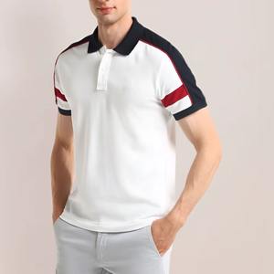 Bordado personalizado para hombre para camisa Spandex/algodón sólido tres colores costura transpirable verano Casual moda manga corta - Product Image 3