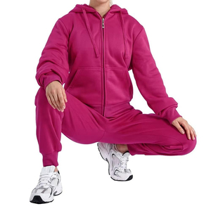 Chándales de estilo informal con bordado desgastado y lavado ácido de la mejor calidad para mujer, pantalones de chándal acampanados, trajes para correr y chándal - Product Image 1