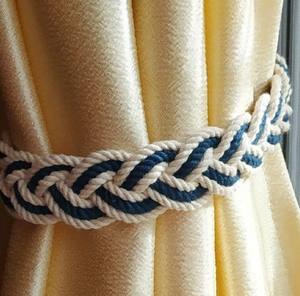 Attaches de rideaux en cordon de coton nautique, attaches de rideaux en tête de Turc - Product Image 3