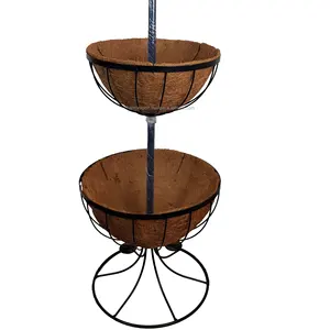 Coconut fiber pot with modern shape planters flower pots & planters coco with metal hanging baskets with coconut coir liner pot