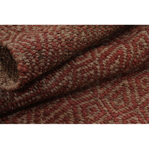 Alfombras de yute contemporáneas modernas tejidas a mano de alta calidad, cortas, Rojas/oxidadas, de pila baja, respetuosas con las mascotas, patrón geométrico antideslizante para - Product Image 2