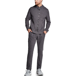 Custom Grey Full Zip Hoodie Hombres Pullover Fitness Algodón 320gsm Sudadera con capucha - Product Image 6