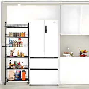 Carrello Portaoggetti con Manico, Unità di Scaffalatura <span class=keywords><strong>Mobile</strong></span> con Ruote <span class=keywords><strong>per</strong></span> <span class=keywords><strong>Cucina</strong></span>, Bagno, Ufficio, Lavanderia e Spazi Stretti - Product Image 4