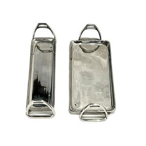 Plateau en métal doré Antique avec poignée trouée nouveau Design tendance plateau de service en aluminium pour tasse à café et thé pour Restaurant et hôtel - Product Image 3