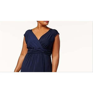 ชุดเดรสยาวทรงเอ็มไพร์สีดำวินเทจ NY Collection สำหรับผู้หญิงไซส์พลัส 3X ผ้าชีฟองคอตตอนแบบรัดรูปทรงหลวม ดีไซน์เรียบง่ายทันสมัย - Product Image 2