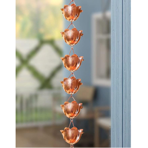 Copper Lotus Cup Design Rain Chain Latest Rose Gold Chain Designs Copper Rain Chain Eaves Drainage Outdoor Decoration Garden - Product Image 4