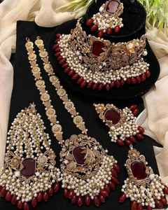 Estilo elegante Chapado en oro alto Ropa de fiesta Kundan Joyería Kundan Collar corto Estilo Chapado en oro Moda para mujer Boda - Product Image 2