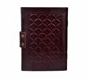 Hòa Bình Biểu Tượng Nổi Cổ Điển Handmade Chính Hãng Da Tạp Chí Trống Trắng Trang Lưu Ý Cuốn Sách Nâu Nhật Ký Với Cổ Kim Loại C-Khóa - Product Image 5