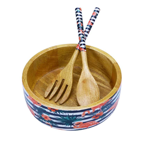 Enamel Printed Wood Snacks Serving Bowl for Restaurant & Hotels <b>Table</b> Decoration Fruit Salad Serving Bowl - Product Image 4