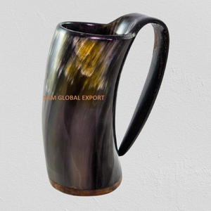 Jarra Vikinga Artesanal Ecológica de Cuerno de Búfalo Natural Indio, Taza de Café Pulida con Diseño Animal Elegante para el Hogar - Product Image 4