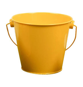 3 pièces de seaux en métal galvanisé jaune avec poignées pour jardinière multifonctionnelle pour la maison, l'extérieur et le jardin. - Product Image 3